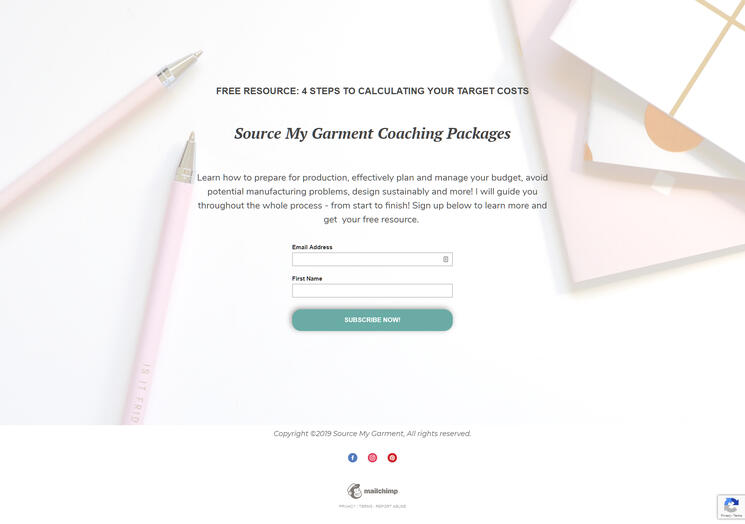 Mailchimp Landing Page sample